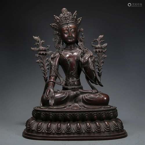 An Exquisite Bronze Figure Of Green Tara