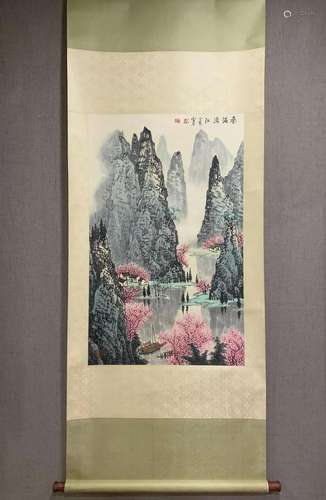 An Exquisite Chinese Ink Painting Hanging Scroll By Bai Xues...