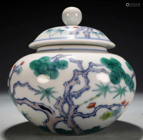 An Exquisite Blue And White Doucai 'Pine, Bamboo, Plum B...