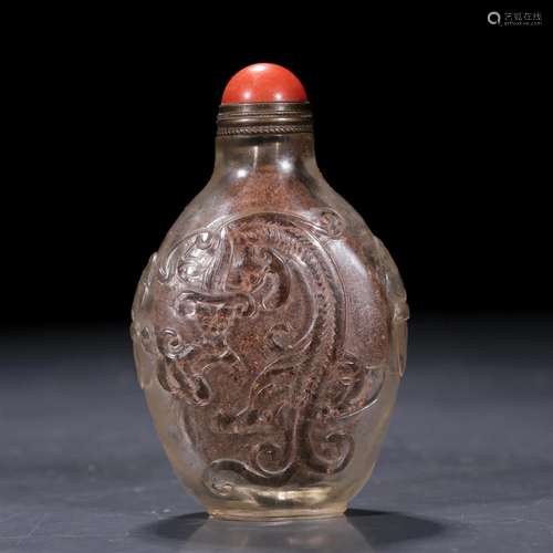 A Glass 'Chi-Dragon' Sunff Bottle