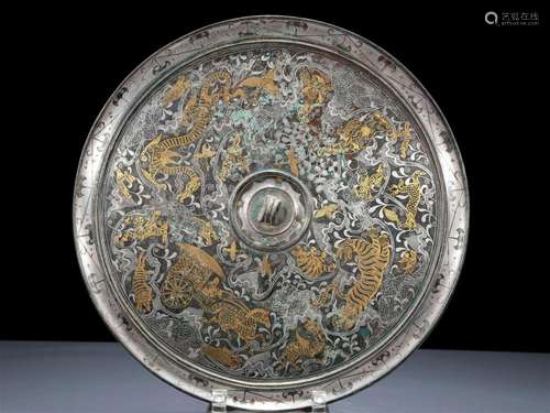 A Magnificent Bronze Gold& Silver-Mounted 'Auspiciou...