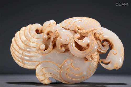 A Wonderful White Jade 'Dragon& Phoenix' Decorat...