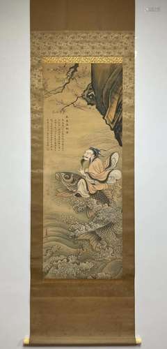 A Fabulous Chinese Ink Painting Hanging Scroll By Li Zai