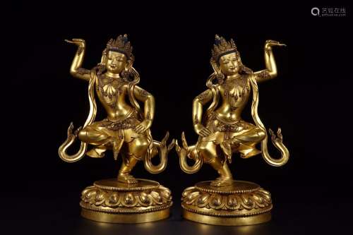 : "annual shi" copper and gold dance avalokitesvar...