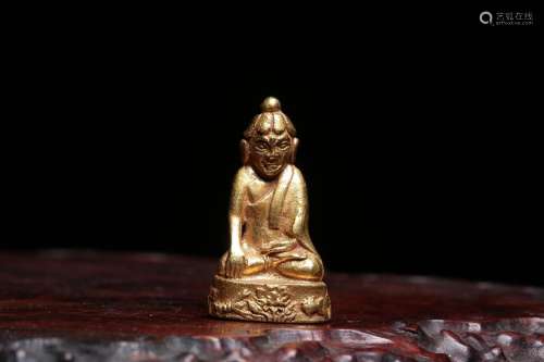 : small gold Buddha sakyamuni3.2 cm high, 1.8 cm long, 1.1 c...