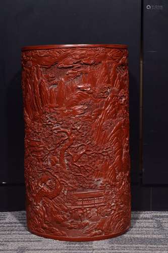 "" carved lacquerware landscapes arrow barrelsSize...