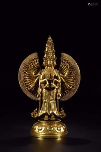 : copper and gold of guanyin stands resembleSize: 21 cm long...