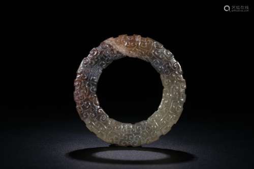 Nail: hetian jade drum grain wall37.7 grams, 7.8 CM wide and...
