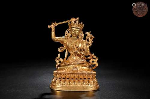 Precision casting copper foetus gold manjusri bodhisattva...