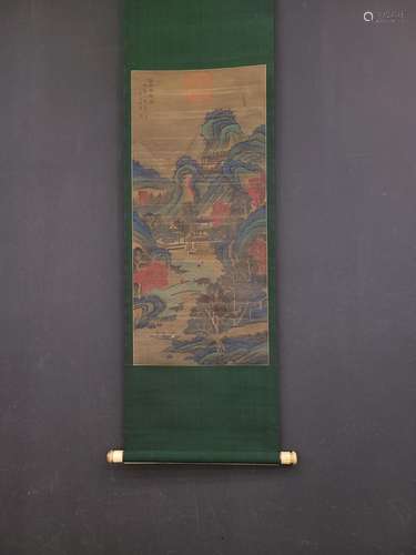 , mount Li Sixun silk benxi vivit figureSize, 41 x90. 5 cm