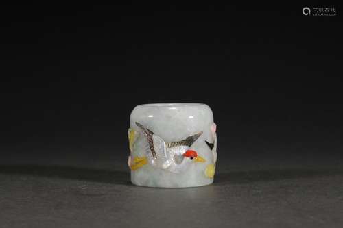 Jade crane BanZhi linesSize: 2.2 x 3.1 cm weighs 48 g.