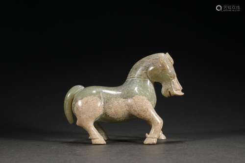 Ancient jade horse furnishing articlesSize: 12.4 * 4.9 * 9.2...