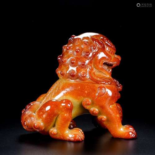 Treasures, and hetian jade lion lionSize, 14 wide 7.8 high 1...