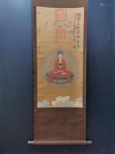 Bodhisattva, silk scroll momentum to flexibly roundSize, 89....