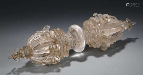 Crystal vajraSize 40.5 10.3 cm in diameter long weighs 2480 ...