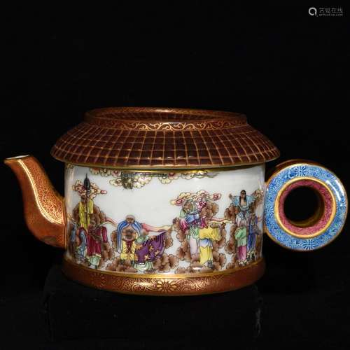 Colored enamel rib pot, 8.5 x 17.5,