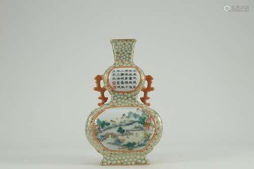 " powder enamel window scenery scenery lines gourd bott...