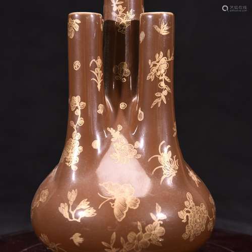 Zijin glaze color of gold recent grain five tubes and bottle...