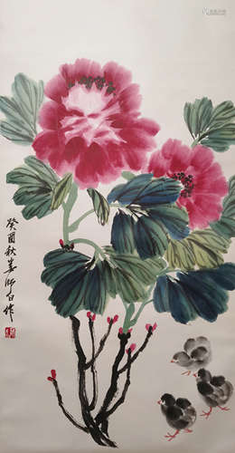 娄师白 牡丹 纸本立轴