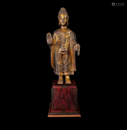 北齊 銅鎏金釋迦牟尼佛像