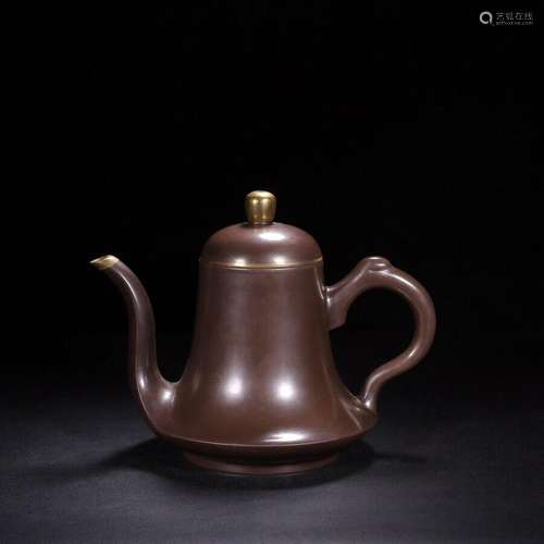 China collection Yixing Clay Teapot Gilt Si Ting pot Purple ...