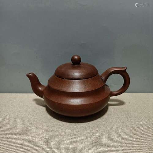 China old Yixing Clay Teapot Handmade Spiral pattern pots Pu...