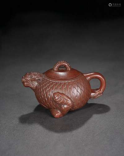 China collection Yixing Clay Teapot fish dragon pot Purple s...