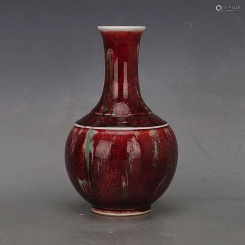 Old Chinese porcelain Qing Kangxi Beauty drunk red glaze Han...