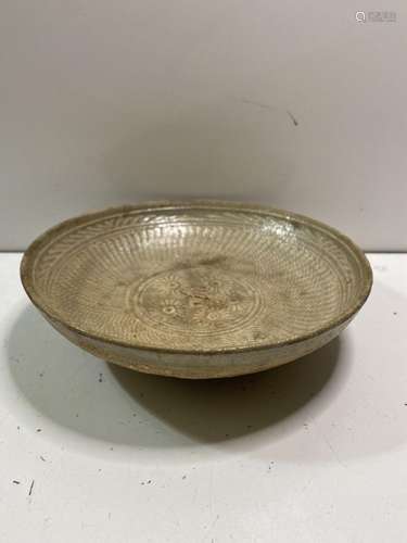 Old Korean Mishima Tea Bowl With Unique Pattern Design