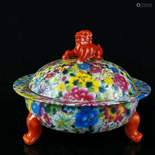 Exquisite Old Chinese porcelain color Hand Painted wan flowe...