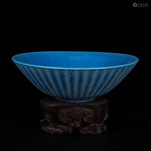 Old Chinese Porcelain Ming Dynasty Blue Glaze Handmade hat b...