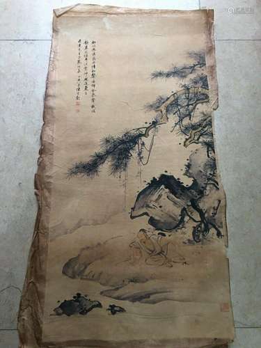 Chinese Old calligraphy Painting scroll ”Chen Shaomei landsc...