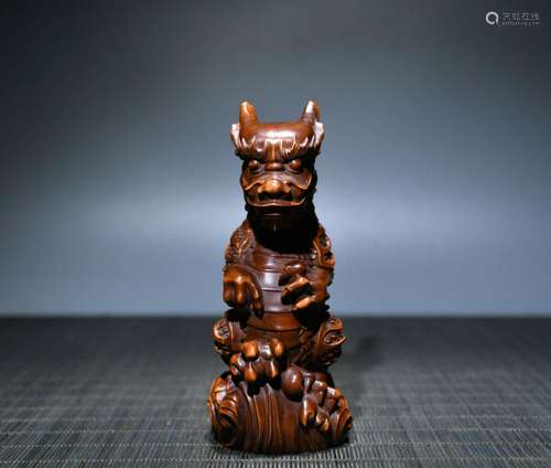 12 cm China natural Boxwood dragon Statue Wood animal Statue...