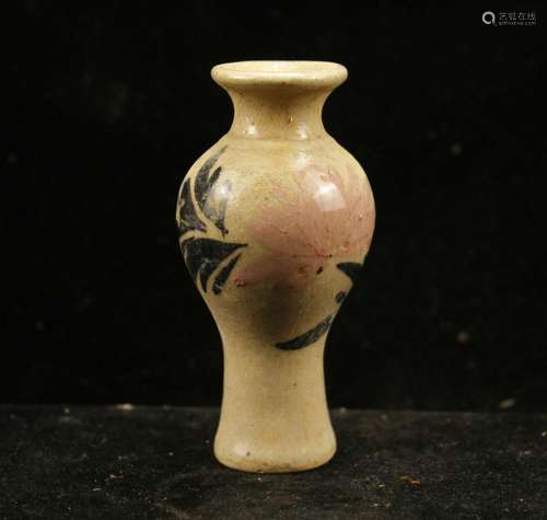 9 cm China Cizhou Kiln Porcelain Vase Bottle Pottery flower ...