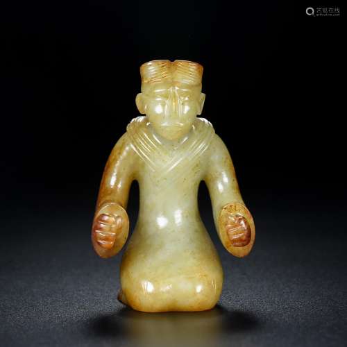 Treasures, and hetian jade figurines on his kneesSize and le...