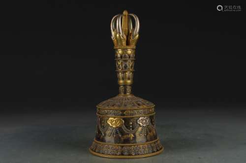 - bronze enamel paint Sanskrit carving a bellHeight of 20 cm...