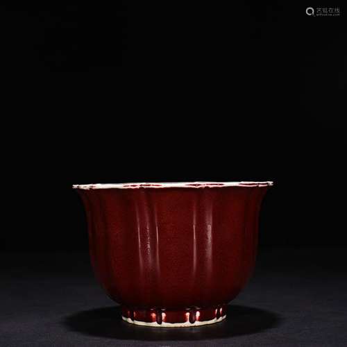 Ruby red glaze admiralty bowl of 11 * 16 cm