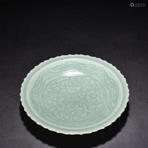 Longquan celadon powder blue glaze flower tray (ShouJinTi ca...