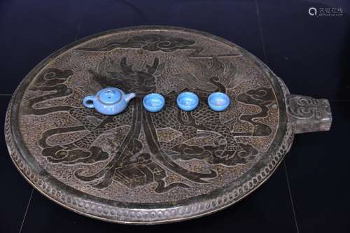 Large ~ bluestone kirin tea tableDo manual work is delicate,...