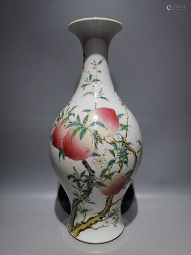 High, pastel peach olive bottle, : 39.5 cm, diameter of bell...