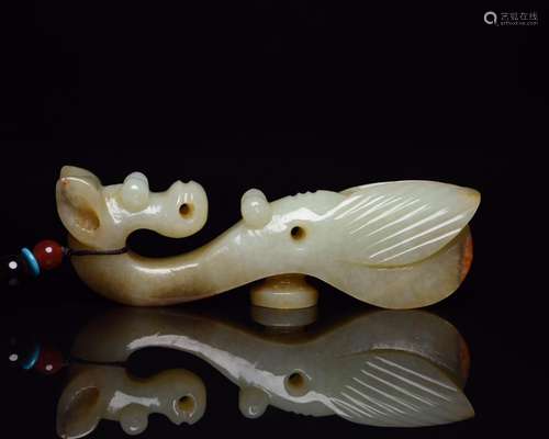 Hetian jade dragon hookSpecification: 11 * 3.2 * 1.8 cm weig...