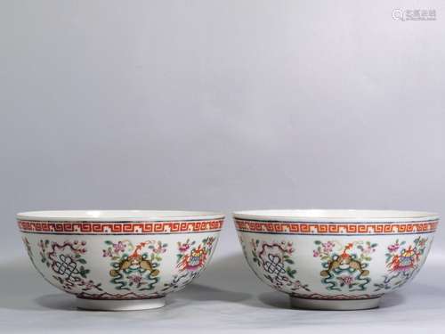 Xuantong pastel sweet grain bowl and a pair of high caliber ...