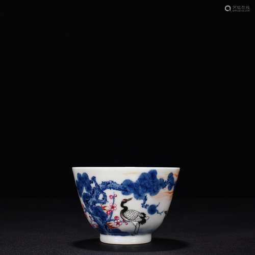 Drive makes porcelain enamel pine crane live cup5.8 cm high ...