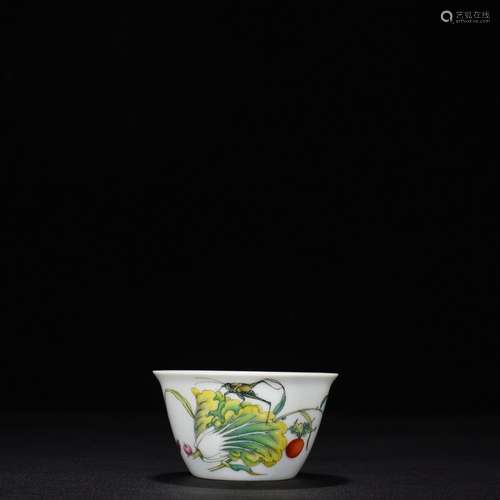 Autumn colored enamel boringcabbage lines4.3 cm high 8 cm wi...