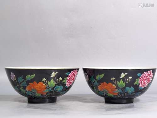 Colored enamel black peony flowers a diameter of 12 high of ...