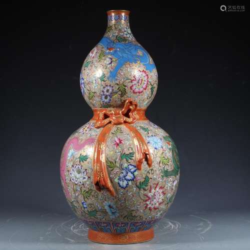 Bracken, pastel hook gold three dragon fine flower bottle go...