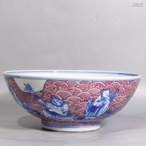 Blue carmine is the eight immortals birthday chart bowl diam...