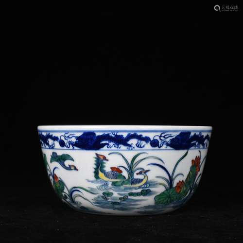 Bucket color lianchi yang lines lie the foot bowl of antique...