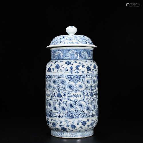 Geometric flower grain zhuang canister to antique 201022 ant...