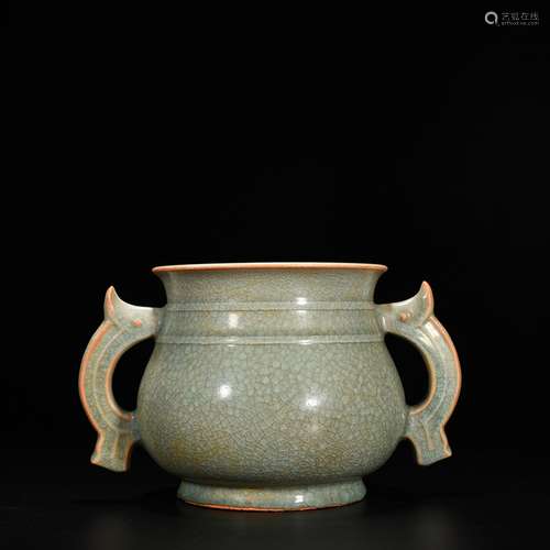 Longquan celadon powder blue glaze ice crack GUI jie furnace...